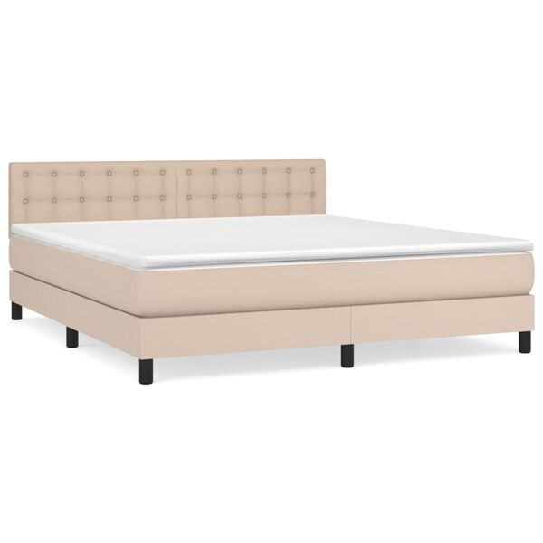 vidaXL Boxspring posteľ s matracom kapuč&iacute;nov&aacute; 180x200 cm umel&aacute; koža
