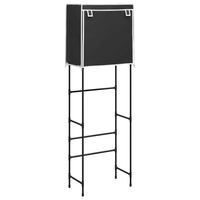 vidaXL 2-poschodový úložný stojan nad WC čierny 56x30x170 cm železo