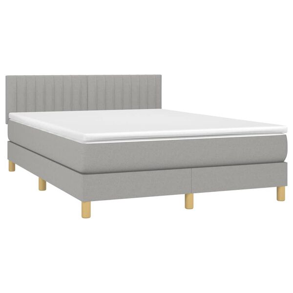 vidaXL Boxspring posteľ s matracom bledosiv&aacute; 140x200 cm l&aacute;tka