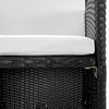 vidaXL 11-dielna vonkajšia jedálenská súprava s vankúšmi polyratan čierna