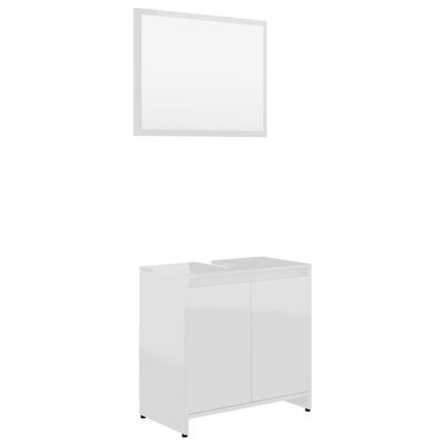 vidaXL 3-dielna súprava kúpeľňového nábytku,lesklá biela, drevotrieska