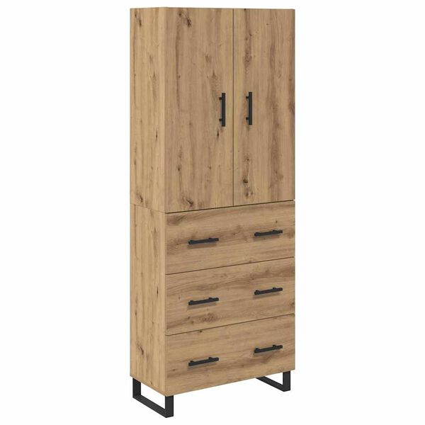vidaXL Highboard so z&aacute;suvkou 2 pcs Remeseln&yacute; dub 69,5 x 34 x 180 cm
