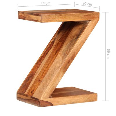 vidaXL Príručný stolík v tvare Z, drevený masív sheesham