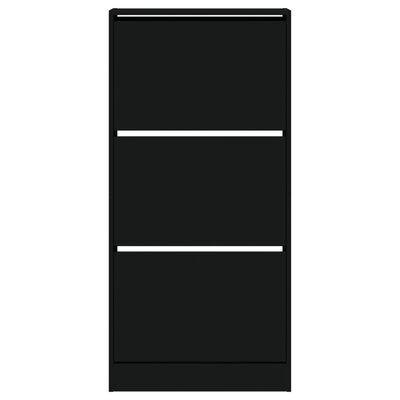 vidaXL Botník čierny 60x21x125,5 cm kompozitné drevo
