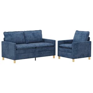 vidaXL Sada pohoviek 2 ks Modr&aacute; Polyester