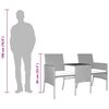 vidaXL 2-miestna z&aacute;hradn&aacute; pohovka so stol&iacute;kom a podnožkami siv&aacute; polyratan