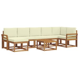 vidaXL Z&aacute;hradn&aacute; s&uacute;prava gaučov s vank&uacute;&scaron;om 8 pcs Pr&iacute;rodn&aacute; a kr&eacute;mov&aacute;