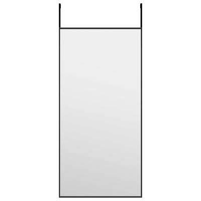 vidaXL Zrkadlo na dvere čierne 30x60 cm sklo a hliník