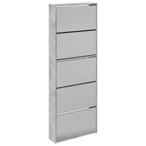 vidaXL Botn&iacute;k so zrkadlom 5-poschodov&yacute; bet&oacute;novo siv&yacute; 63x17x169,5 cm