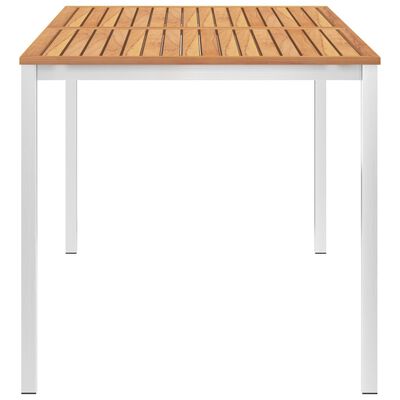 vidaXL Záhradný jedálenský stôl 160x80x75 cm teakový masív a nehrdzavejúca oceľ