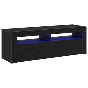 vidaXL TV skrinka s LED Čierny dub 120 x 35 x 40 cm Kompozitn&eacute; drevo