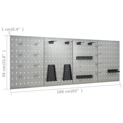 vidaXL Pracovný stôl so štyrmi stenovými panelmi