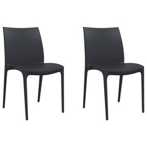 vidaXL Z&aacute;hradn&eacute; stoličky 2 ks antracitov&eacute; 50x46x80 polypropyl&eacute;n