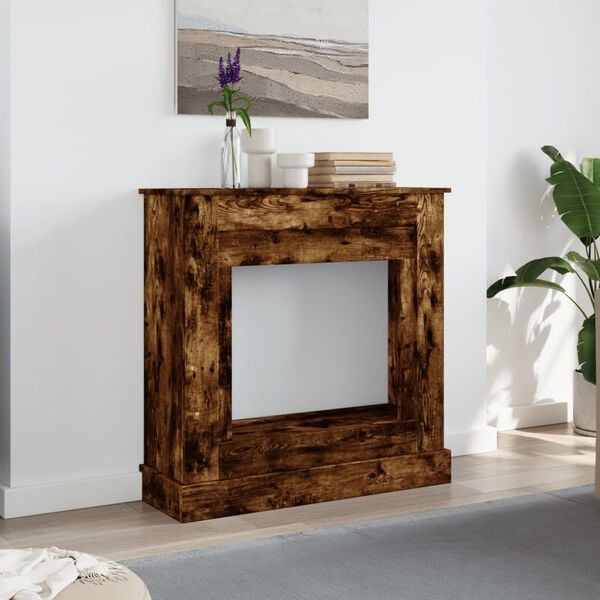 vidaXL Obloženie krbu dymový dub 90x30x90 cm kompozitné drevo