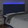 vidaXL Čelo postele s LED modr&eacute; 160x5x118/128 cm l&aacute;tka