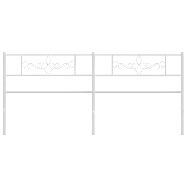 vidaXL Kovov&eacute; n&aacute;hradn&eacute; čelo postele, biele 180 cm