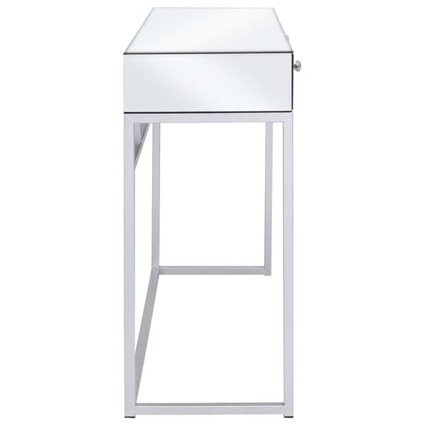 vidaXL Zrkadlov&yacute; konzolov&yacute; stol&iacute;k, oceľ a sklo 107x33x77 cm