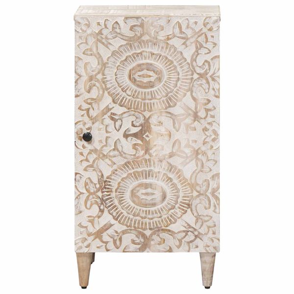 vidaXL Serv&iacute;rovacia skriňa Biela 40 x 33,5 x 75 cm Mas&iacute;vne mango drevo