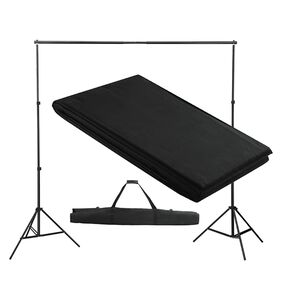 vidaXL Syst&eacute;m na zavesenie fotopozadia 300 x 300 cm, čierne