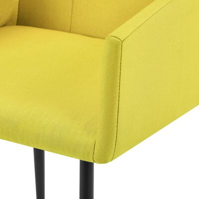 vidaXL Jedálenské stoličky s opierkami rúk 4 ks žlté látkové