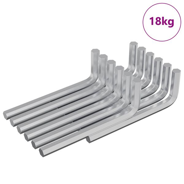 vidaXL &Scaron;esťhrann&yacute; kľ&uacute;č 1800 pcs Strieborn&aacute; 32 x 86 mm Oceľ