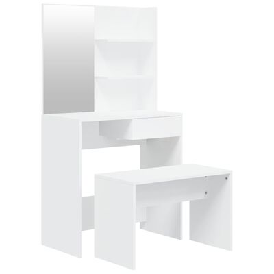 vidaXL Sada toaletného stolíka biela 74,5x40x141 cm
