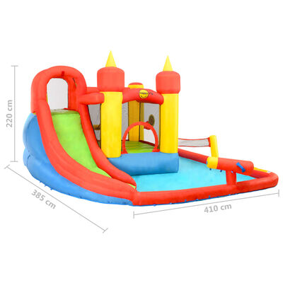 Happy Hop Nafukovací hrad so šmýkačkou a bazénikom 410x385x220 cm PVC