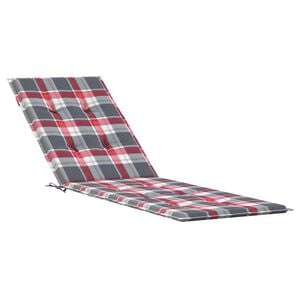 vidaXL Podložka na leh&aacute;tko červen&aacute; kockovan&yacute; vzor (75+105)x50x4 cm
