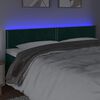 vidaXL Čelo postele s LED tmavozelen&eacute; 160x5x78/88 cm zamat