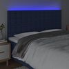 vidaXL Čelo postele s LED modr&eacute; 180x5x118/128 cm l&aacute;tka