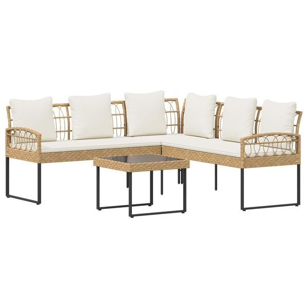 vidaXL Z&aacute;hradn&aacute; sedacia s&uacute;prava s vank&uacute;&scaron;om 2 pcs Pr&iacute;rodn&aacute; Oceľ