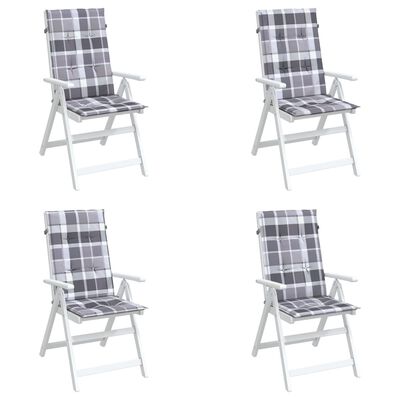 vidaXL Podložky na záhradné stoličky, vysoké operadlo 4 ks 120x50x3 cm