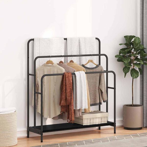 vidaXL Ve&scaron;iak na oblečenie s poličkou Čierny dub 90 x 30 x 100,5 cm