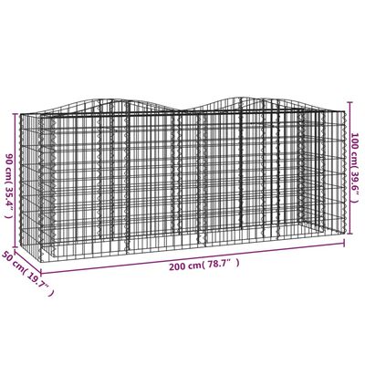 vidaXL Zaoblený gabiónový záhon 200x50x100 cm, pozinkované železo