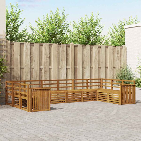 vidaXL S&uacute;pravy pohoviek 10 pcs Pr&iacute;rodn&aacute; Pevn&eacute; ak&aacute;ciov&eacute; drevo