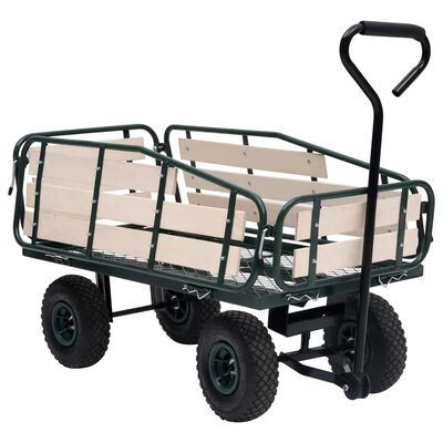 vidaXL Záhradný ručný vozík kov a drevo 250 kg