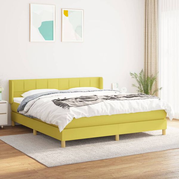 vidaXL Boxspring posteľ s matracom zelen&aacute; 180x200 cm l&aacute;tka