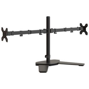 vidaXL Držiak na dva monitory čierny oceľov&yacute; VESA 75/100 mm