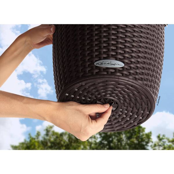 LECHUZA Z&aacute;vesn&yacute; kvetin&aacute;č NIDO Cottage 28 ALL-IN-ONE moka