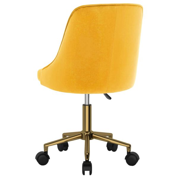 vidaXL Otočn&aacute; kancel&aacute;rska stolička žlt&aacute; zamatov&aacute;