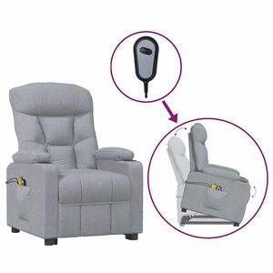 vidaXL Zdv&iacute;hacie mas&aacute;žne kreslo bledosiv&eacute; l&aacute;tka