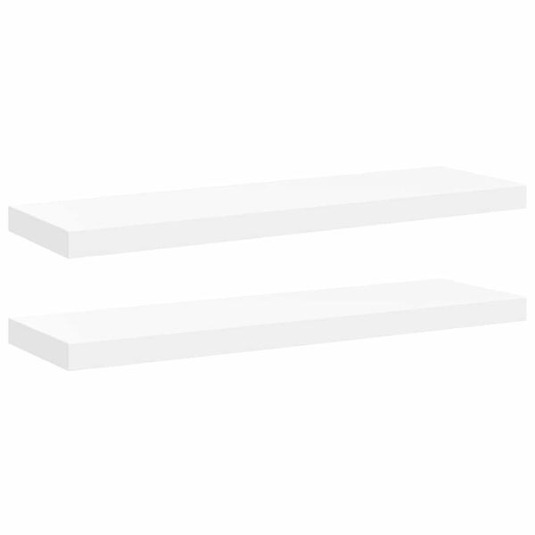 vidaXL Pl&aacute;vaj&uacute;ce n&aacute;stenn&eacute; police 2 ks, biele 80x23,5x3,8 cm, MDF