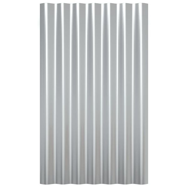 vidaXL Stre&scaron;n&eacute; panely 36 ks pozinkovan&aacute; oceľ strieborn&eacute; 60x36 cm