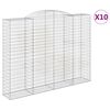 vidaXL Obl&uacute;kov&yacute; gabionov&yacute; k&ocirc;&scaron; 10ks 300x50x220/240cm pozinkovan&eacute; železo