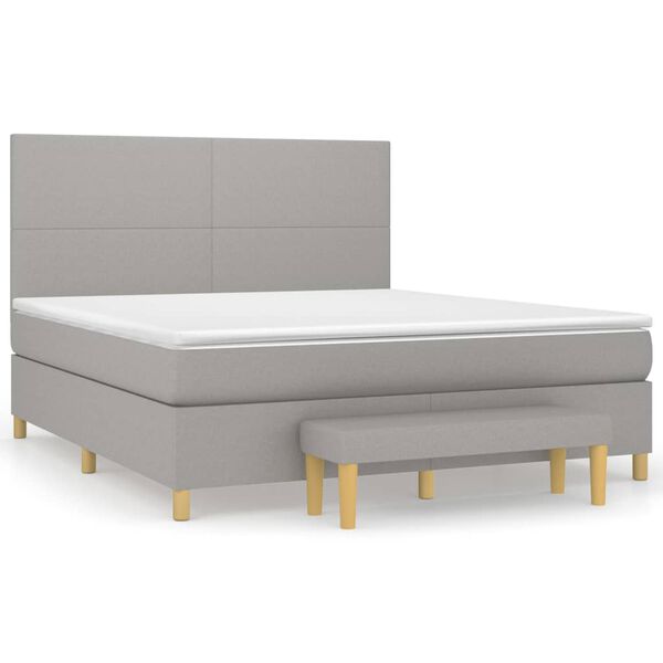 vidaXL Boxspring posteľ s matracom bledosiv&aacute; 180x200 cm l&aacute;tka