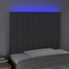 vidaXL Čelo postele s LED tmavosiv&eacute; 90x5x118/128 cm l&aacute;tka