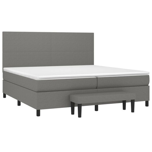 vidaXL Boxspring posteľ s matracom tmavosiv&aacute; 200x200 cm l&aacute;tka
