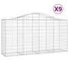vidaXL Obl&uacute;kov&eacute; gabi&oacute;nov&eacute; ko&scaron;e 9ks 200x50x100/120cm pozinkovan&eacute; železo