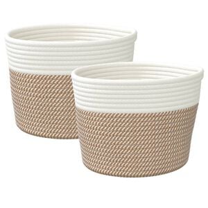 vidaXL &Uacute;ložn&eacute; ko&scaron;e 2 ks hned&eacute; a biele &Oslash;24x18 cm bavlna