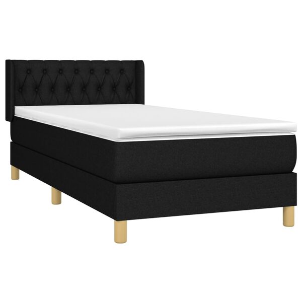 vidaXL Boxspring posteľ s matracom čierna 100x200 cm l&aacute;tka